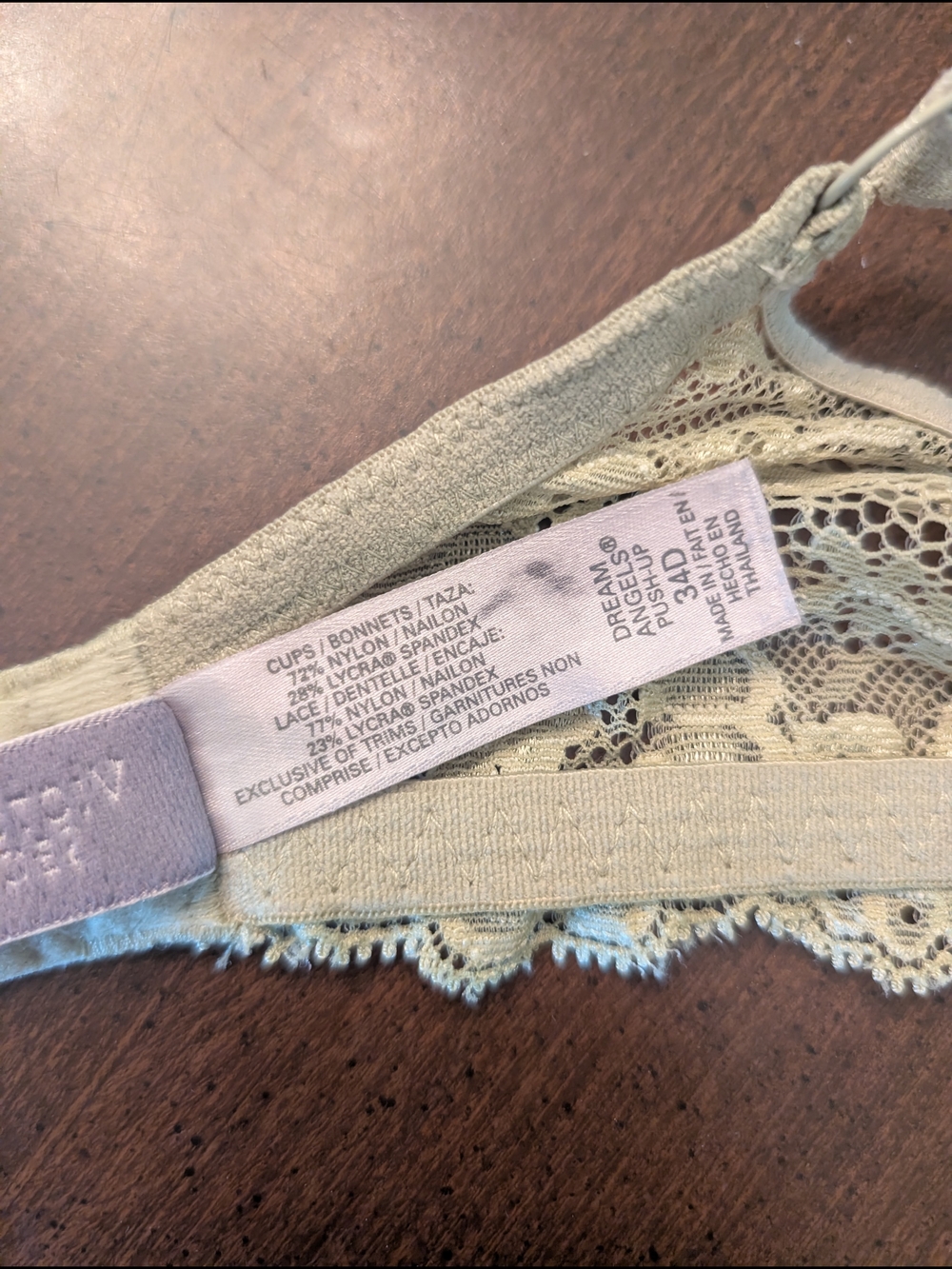 Victoria's Secret Dream Angels Push-Up Bra 34D, Green Pink Floral - Picture 6 of 6